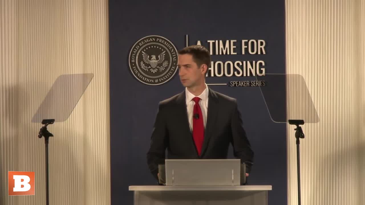 LIVE: Sen. Tom Cotton delivering remarks at the Reagan Library...