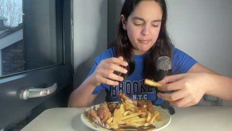 ASMR Fried Chicken and Fries mukbang