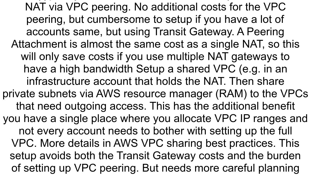 AWS Share quotNAT Gatewayquot among VPCs