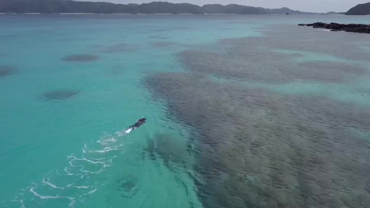 Free-diving on Jamami Island in Okinawa, Japan