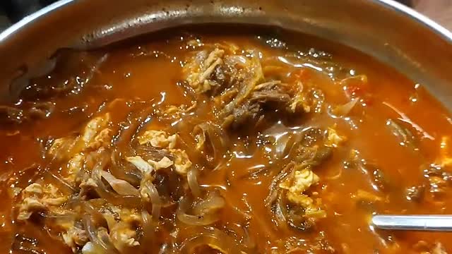 Korean mixed Spicy beef and vegetable soup