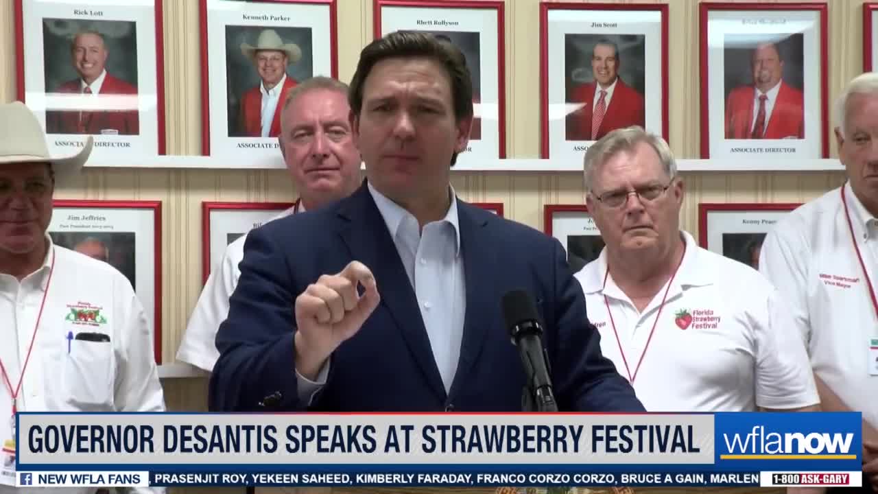 Governor Desantis claims spread of ``false narrtive`` after question on `don`t say gay` bill