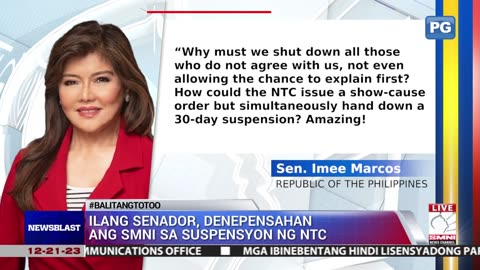 Ilang senador, dinepensahan ang SMNI sa suspensyon ng NTC