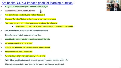 Are books and CD's needed to learn nutrition?