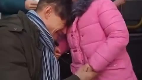 Ukrainian Father Says Goodbye To His Daughter.