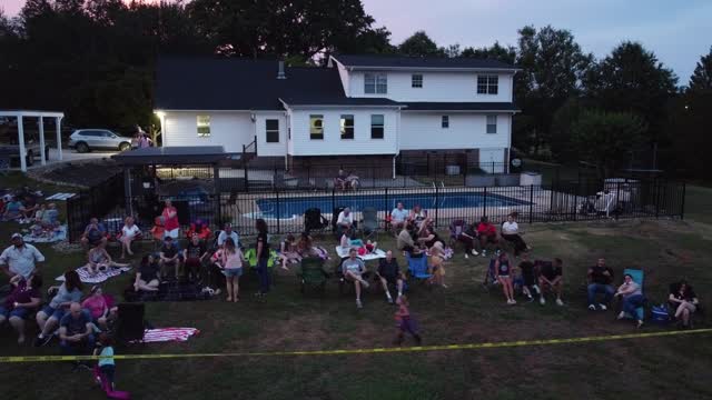 Crowd gathering for 2022 4th of July fireworks