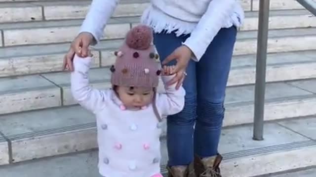 Baby learning to walk