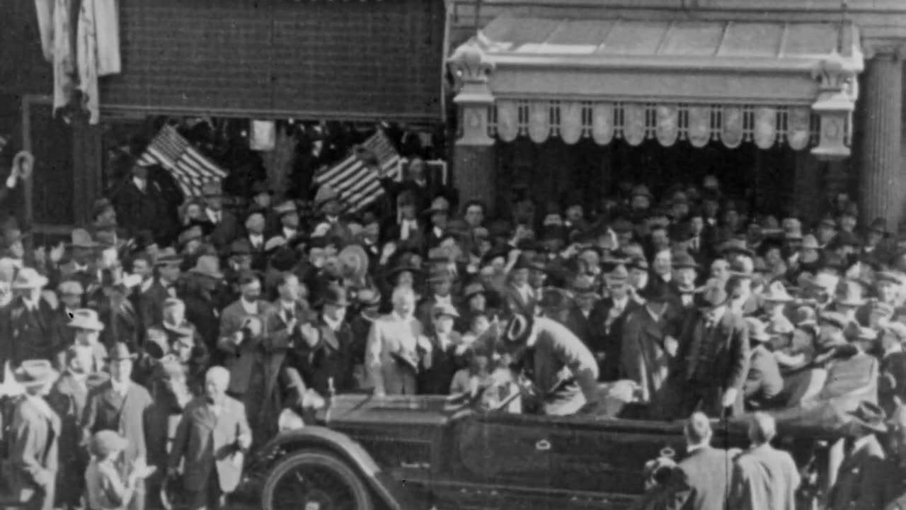 Theodore Roosevelt At Billings, Montana (1918 Original Black & White Film)