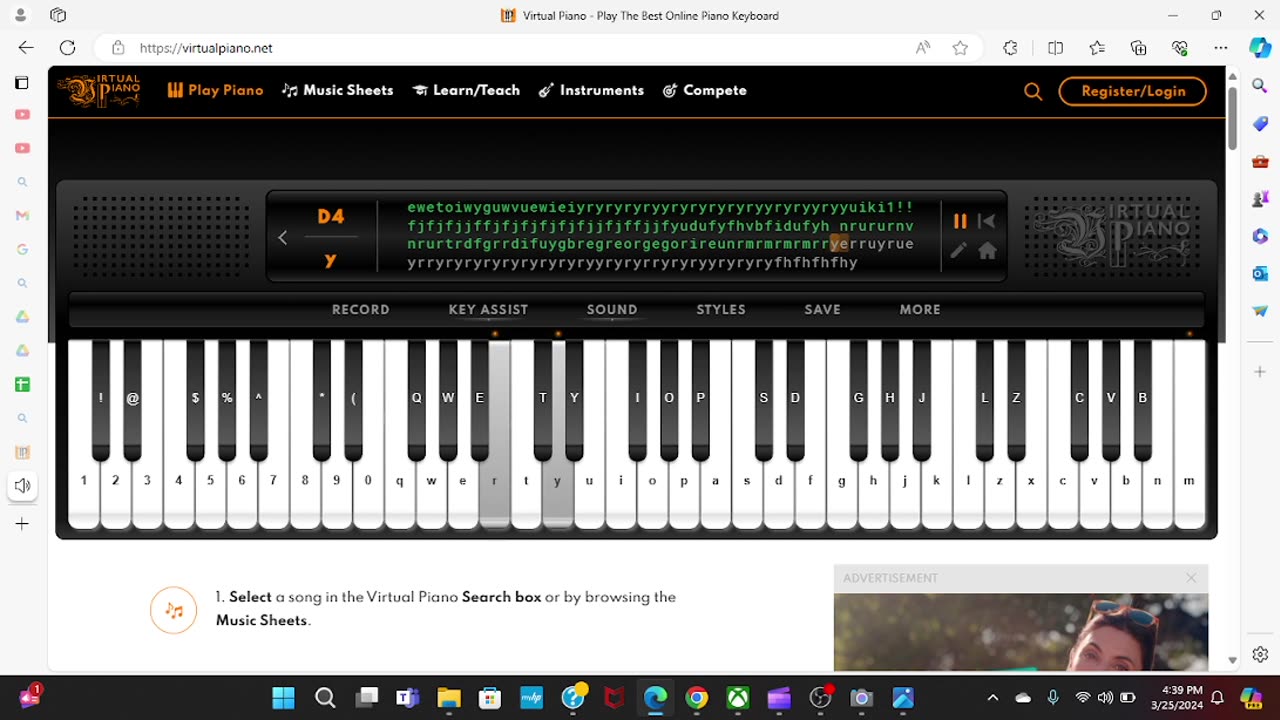 piano song
