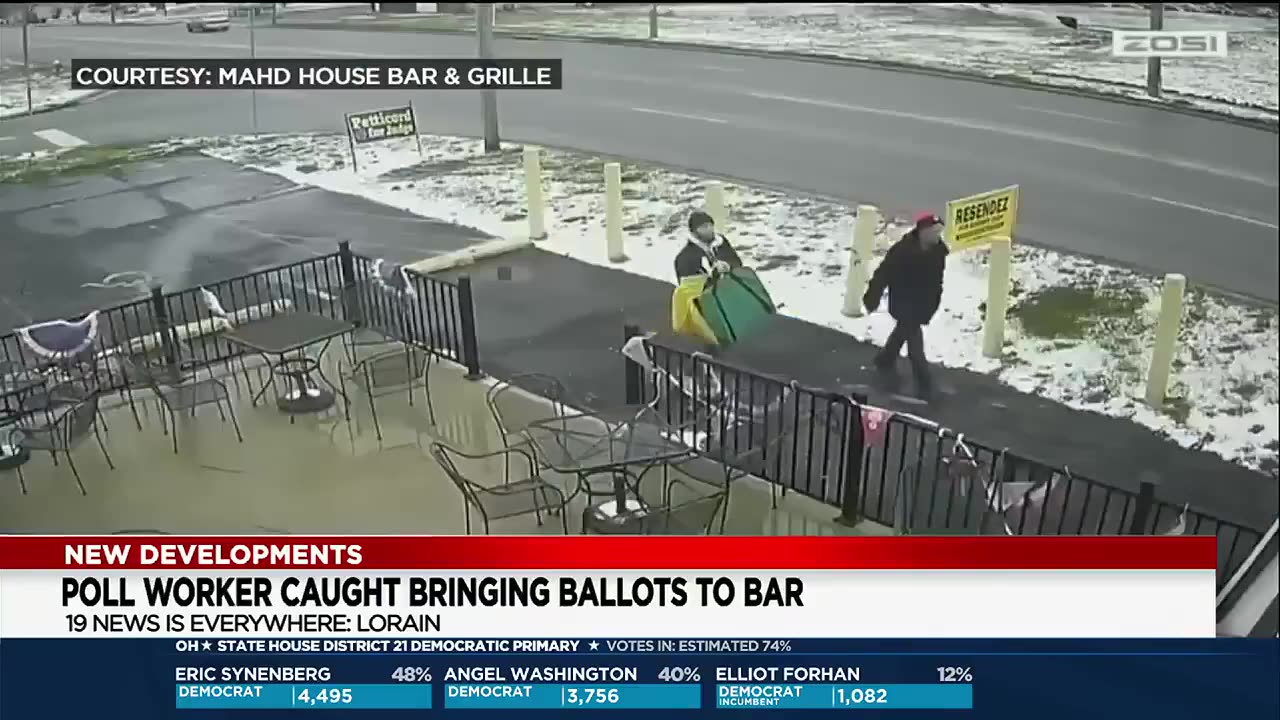 Ohio poll worker caught on camera bringing provisional ballots into local bar