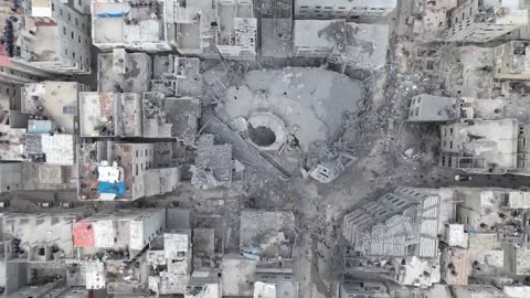Drone footage over Gaza City October 9, 2023