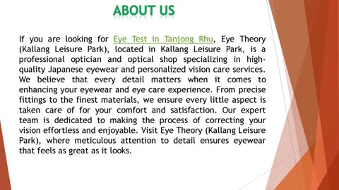 If you are looking for Eye Test in Tanjong Rhu