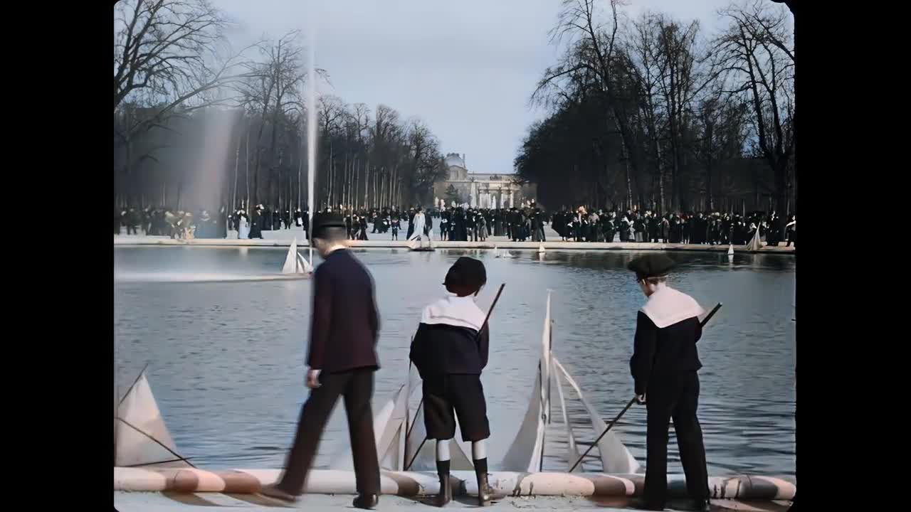 A Beautiful Day In Paris In The Year 1900 - Remastered And Colorized