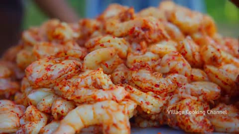 Butter garlic prawns| village cooking