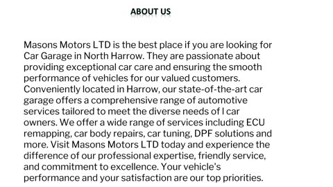 Car Garage in North Harrow.