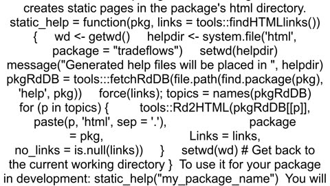 Export R package documentation to a web page