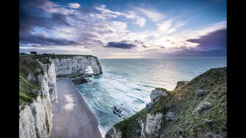 Sea,waves, nature and beautiful music.