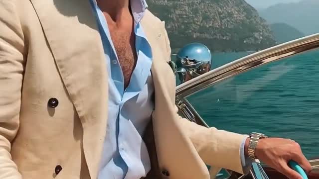 Wearing a suit to sea