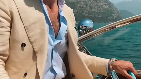 Wearing a suit to sea