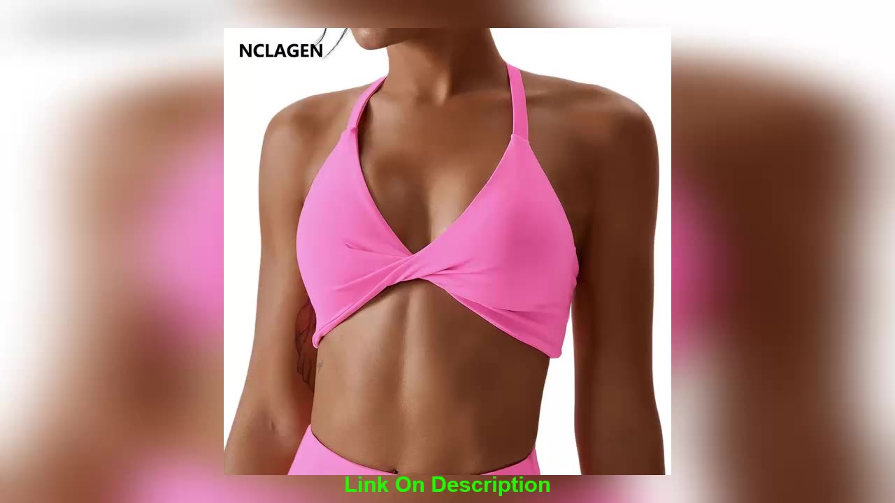 Best NCLAGEN Ladies Yoga Sports Bra Women's Halter P