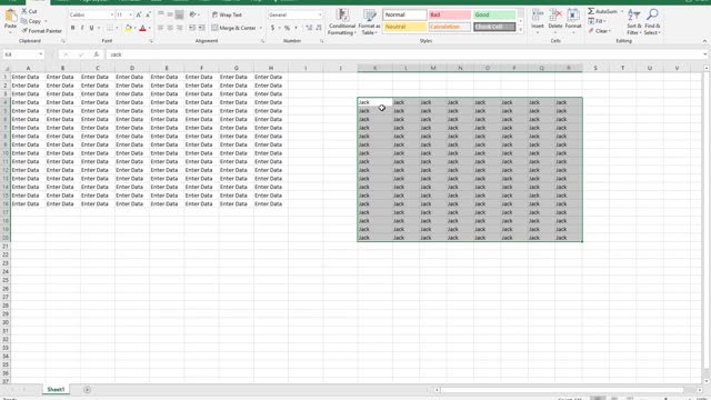 Enter data in Multiple Worksheets at the same time