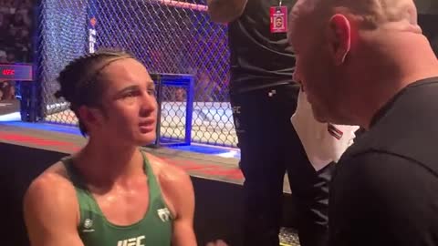 Dana White greeted Yazmin Jauregui after her UFC debut victory 💪