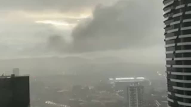 Lightning Bolt⚡️Falls On Building During Stormy Weather