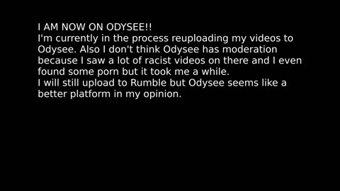 I am now on Odysee