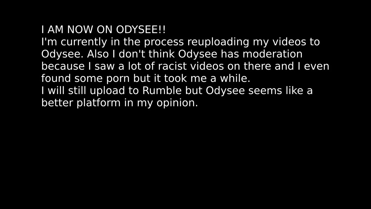 I am now on Odysee