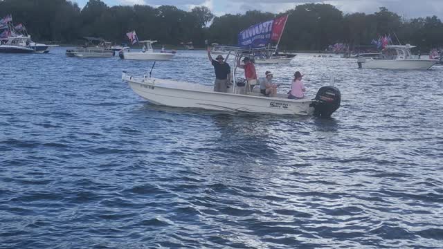 Start of Trump Boat Parade Centra Florida 2020