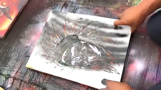 Spray paint art Idea for artwork। Video of Spray painting art canvas। Spray paint artists Art