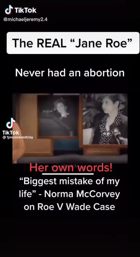 Jane Roe or Norma McCorvey her real name