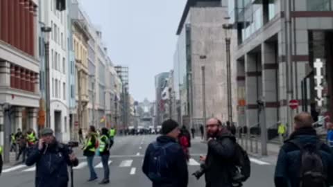 Protest Brussel police threat