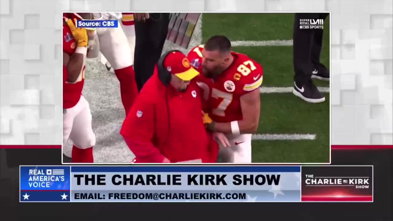 Charlie Kirk: 'Too much spike protein' caused Travis Kelce to shove coach