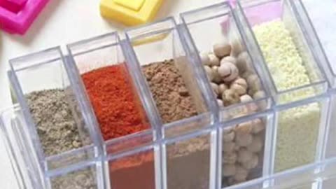 6 pcs spice jar set with rack