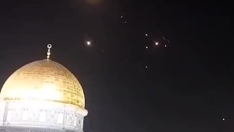 Footage of the night sky over the Temple Mount in Jerusalem
