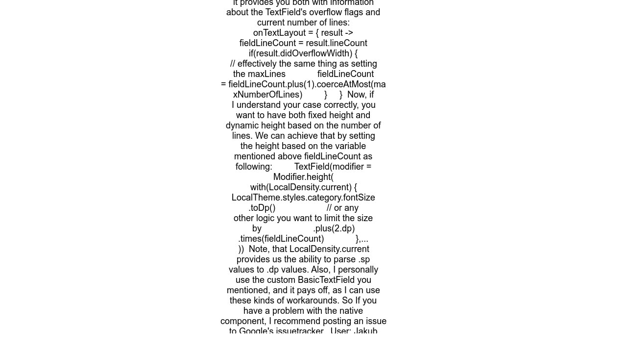 Jetpack Compose TextField cuts text on scroll