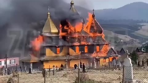 Ukrainians burned a church near the city of Stryi, considered "a national treasure of Ukraine"