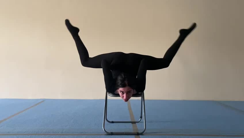 gymnastics tricks on chair