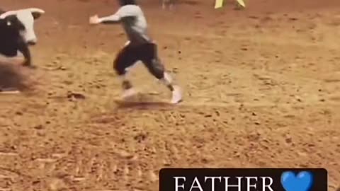 Father Dives On Son To Try And Save Him