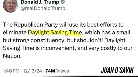 Trump Comms: Daylight Savings Time