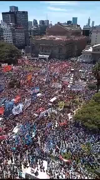 Massive protest in Buenos Aires against sweeping economic reform proposed by President Javier Milei.