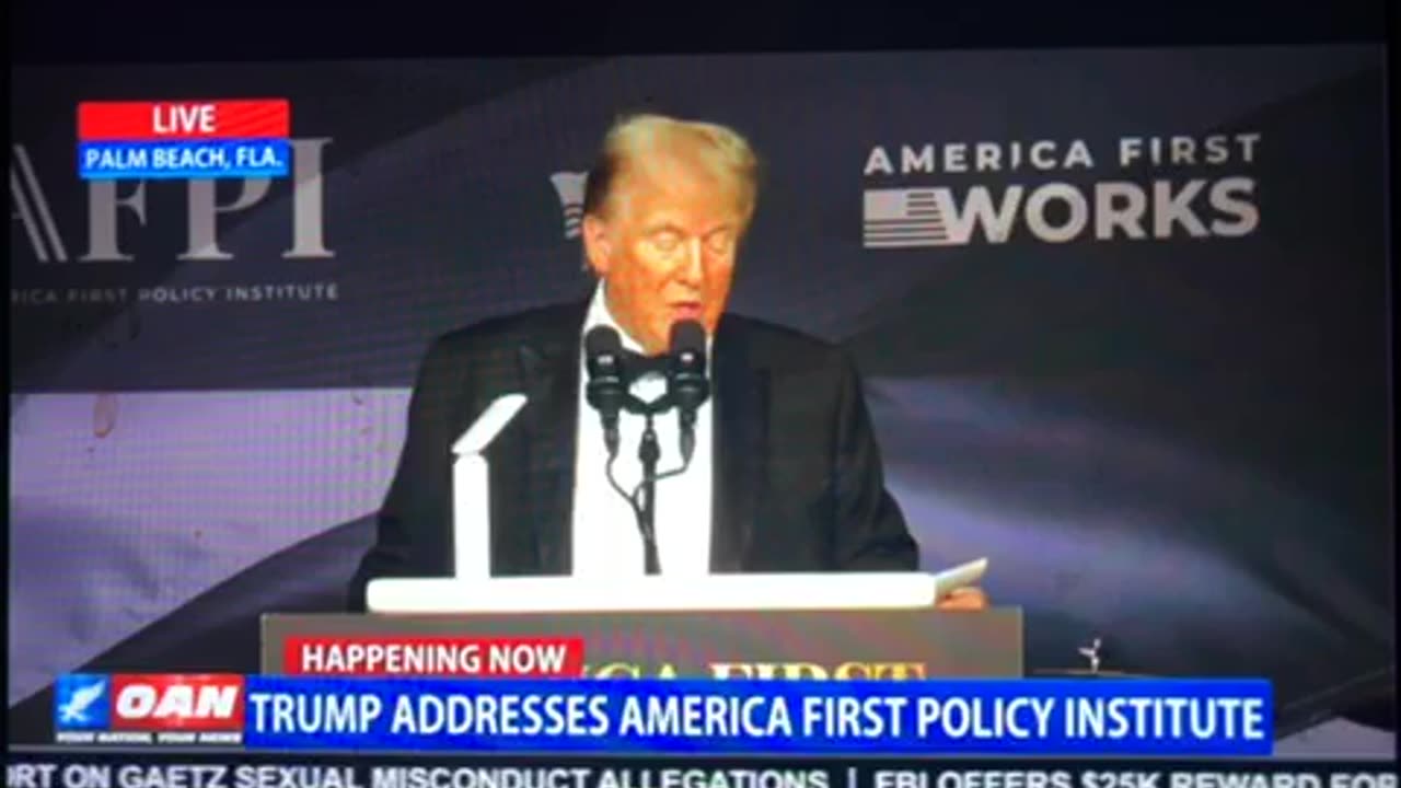 🦅 OAN president Donald J Trump Thursday 08:45 pm addresses America 🇺🇸 first policy institute