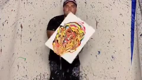 Spin Art Painting In Rare Colors Turns Out Incredible!