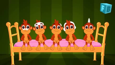 Five Little Monkeys Jumping On The Bed | Children Nursery Rhyme | Flickbox Kids Songs