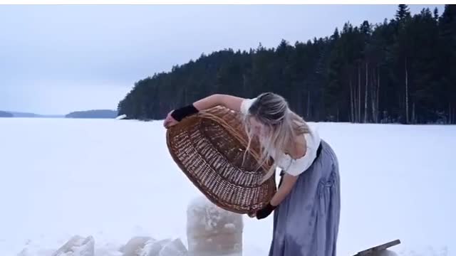 see what it's like to do laundry in the swedish winter