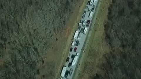 Partial Drone footage of the People’s Convoy at a stopover in St. Robert, Missouri earlier today…