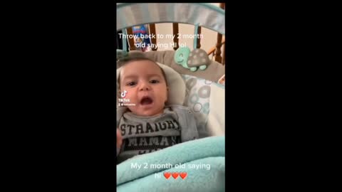 2-month-old baby flawlessly says HI to mom #Shorts