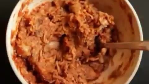 Shredded chicken sandwich in barbecue sauce