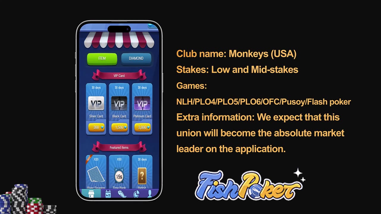 Non-Stop Poker at Monkeys USA Club on Fishpoker - Join Now!